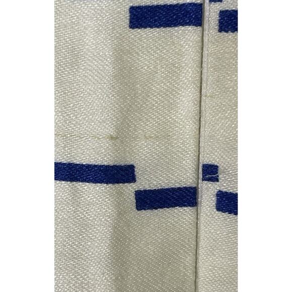 Ann Taylor Petite Linen Blend Coastal Nautical Blue White Fit Flare Dress 4P - Picture 10 of 12